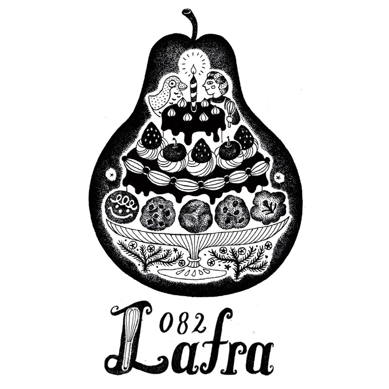 おやつの実 Lafra ロゴ